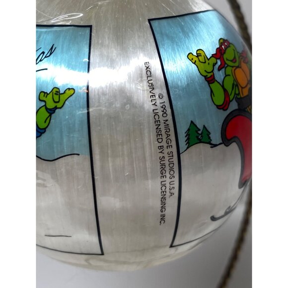 VTG Teenage Mutant Ninja Turtles TMNT Spun Satin Christmas Ball Ornament Snow - Picture 5 of 7